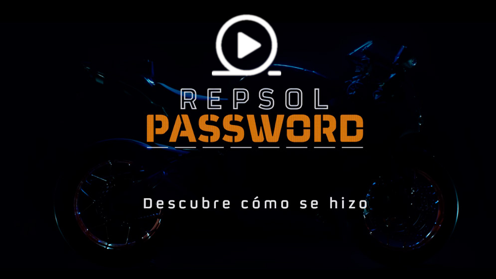 Cartela Repsol Password símbolo de play
