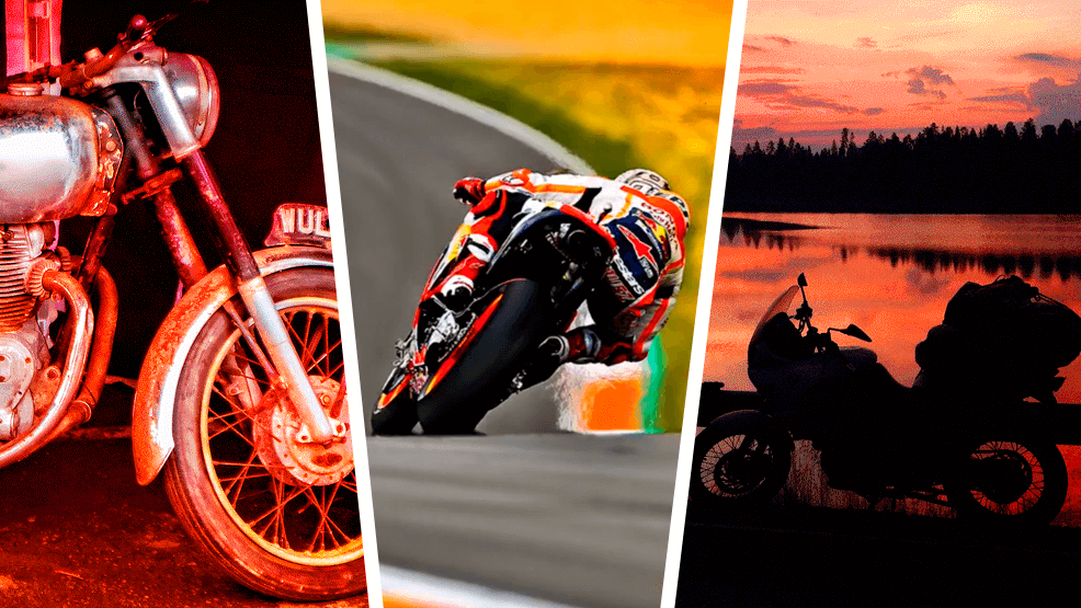 Moto oxidada, Marc Márquez, moto aparcada junto a lago