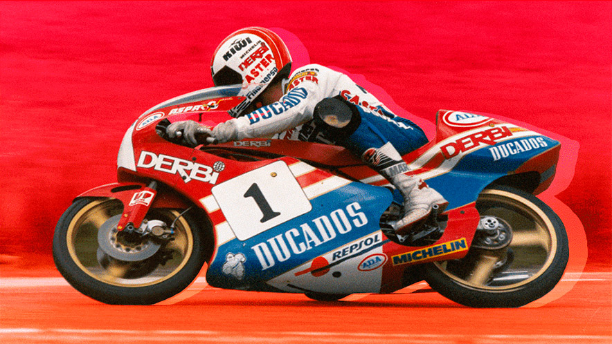 Aspar sobre la Derbi 125GP