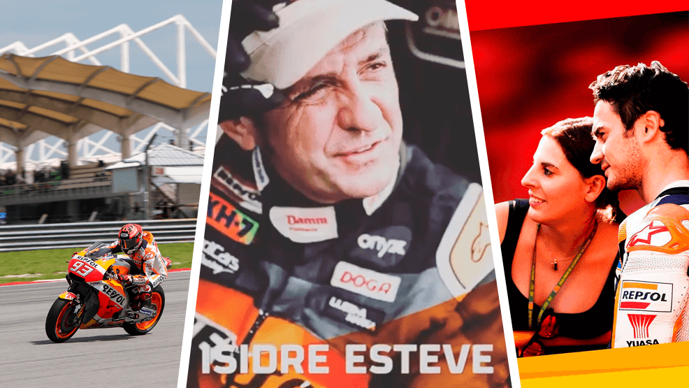Marc Márquez, Isidre Esteve y Dani Pedrosa