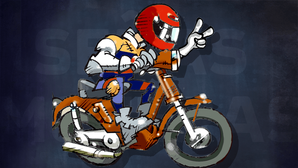 Dibujo motorista cómic