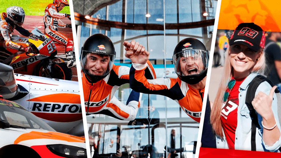 Olimpiadas Repsol, Dani Pedrosa y Marc Márquez en Madrid Fly y fan de Marc Márquez